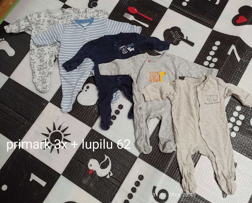 5 pak pajac piżamy primatk lupilu napy 62