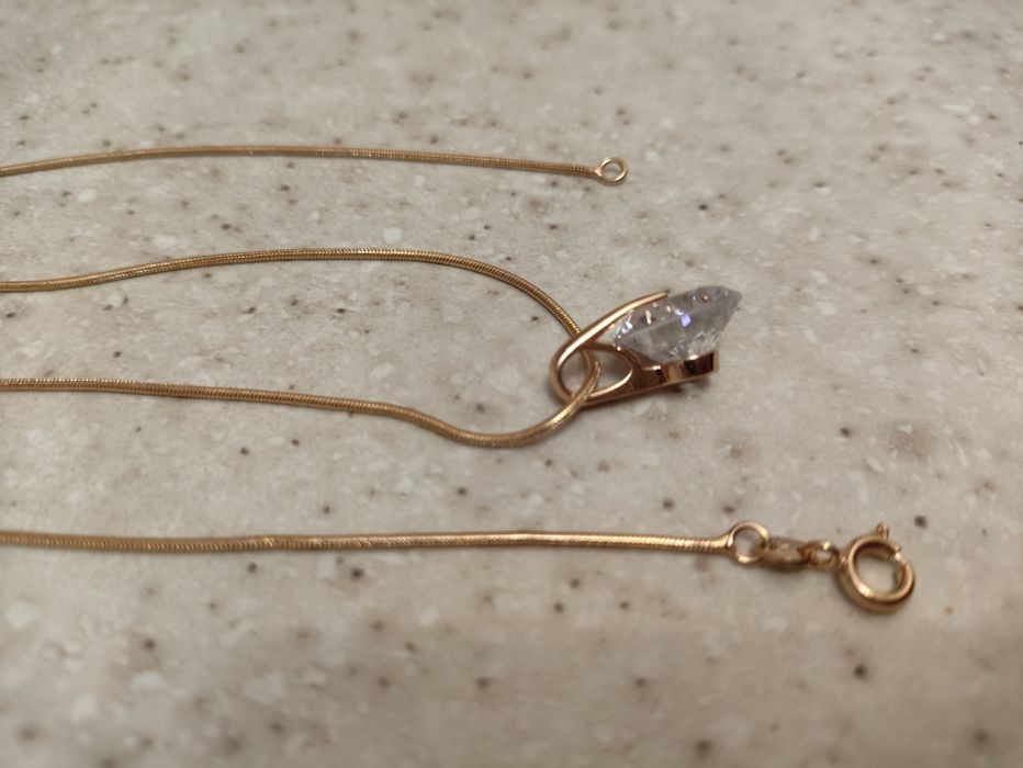 Цепочка с кулоном цирконий 45 см