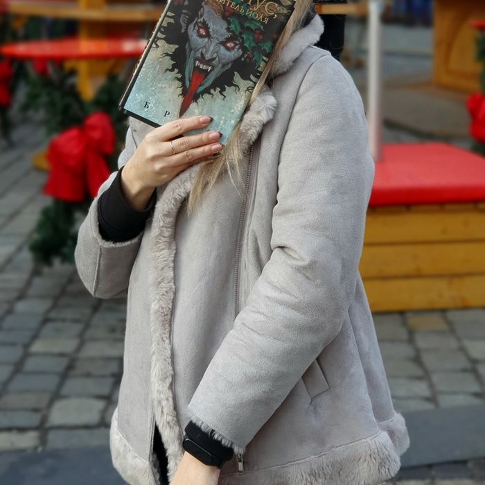 Сіра дублянка Zara / дубленка / куртка Zara