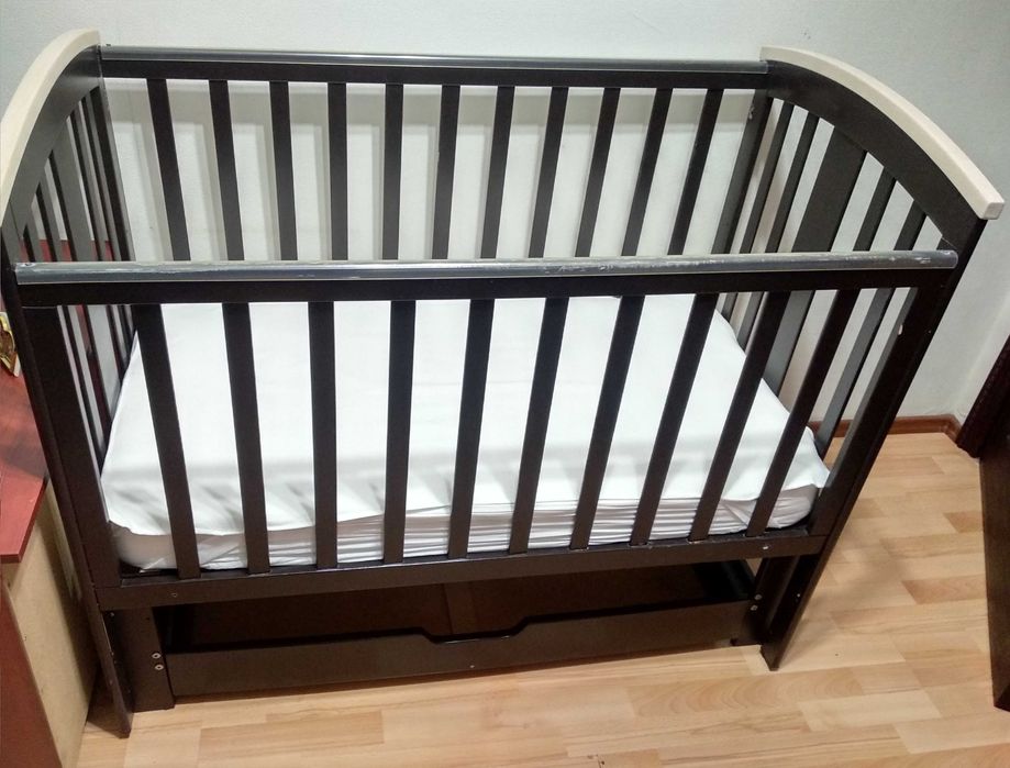 Дитяче ліжко з маятником і ящиком 60х120 Woodman Mia детская кроватка