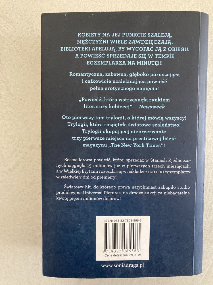 Książka Pięćdziesiąt twarzy Greya tom I