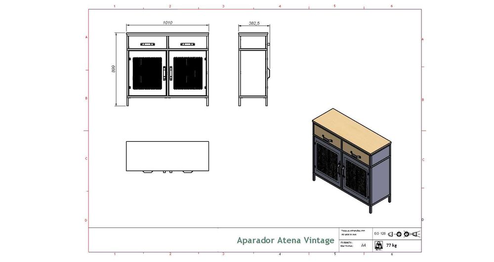 2 Aparadores e 1 candeeiro de Teto - Peças exclusivas
