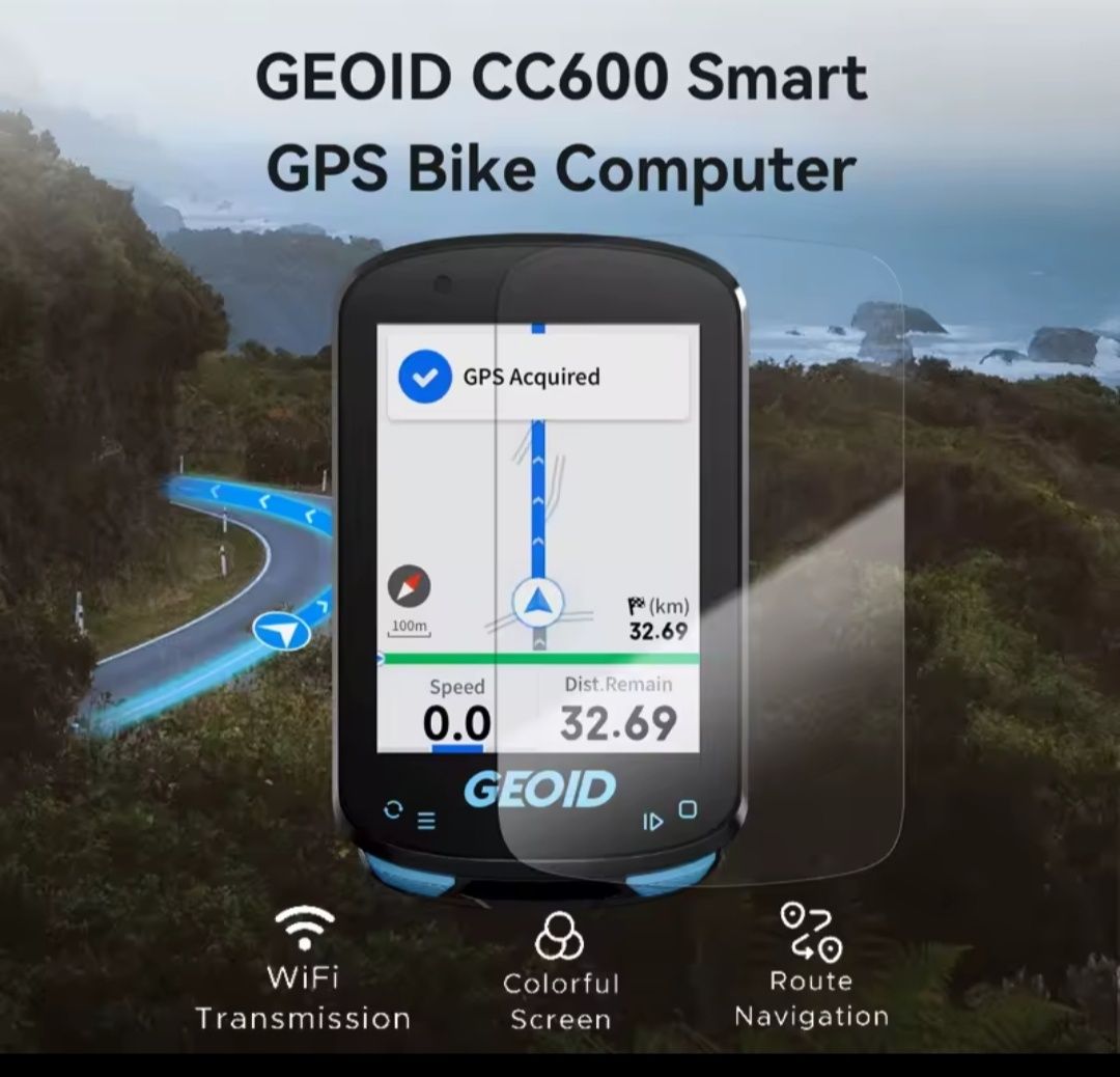 Nowy licznik rowerowy navi GPS Strava Geoid CC600
