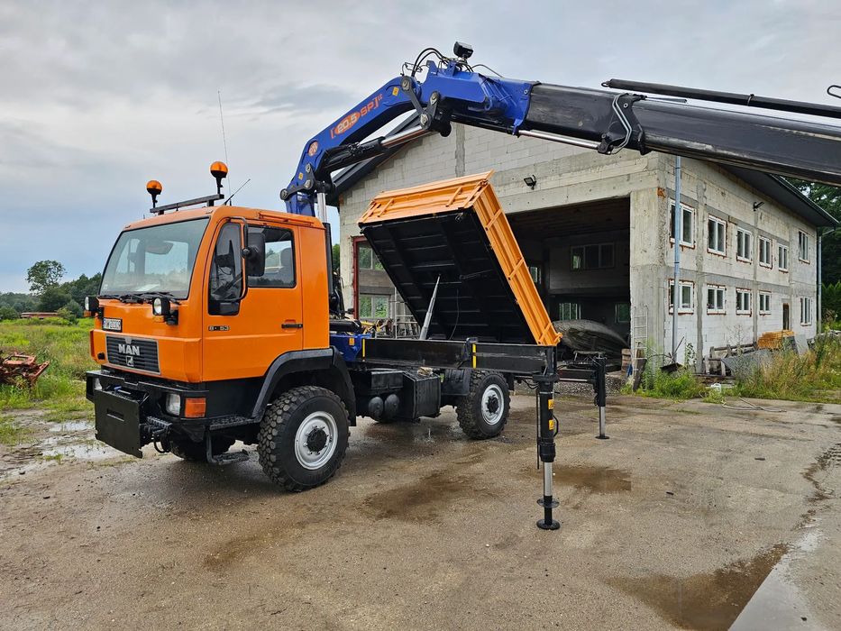 MAN L22 8 153  OFF ROAD duży HDS terenowy wywrotka 3 strony dla energetyki F.Vat23%