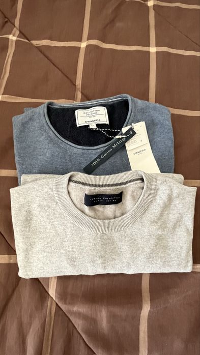 Pack 2 Camisolas Homem M: Springfield Algodão NWT + Leftman