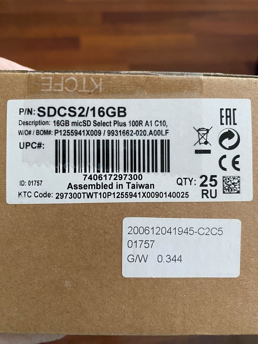 Карты памяти Kingston microSD 32 ГБ Class 10 (SDCS2/32GB)