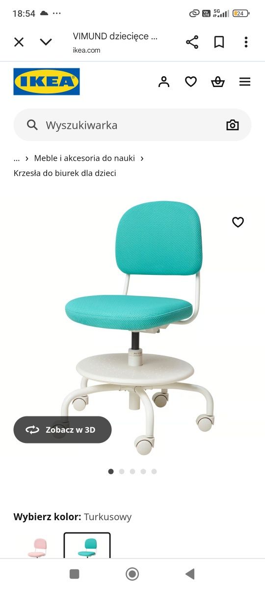 Krzesło obrotowe do biurka IKEA VIMUND