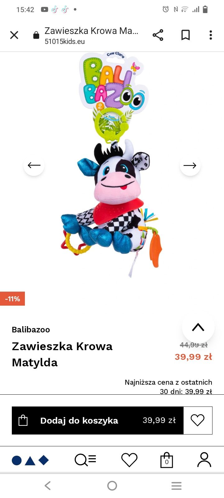 Zawieszka sensoryczna krowa balibazoo