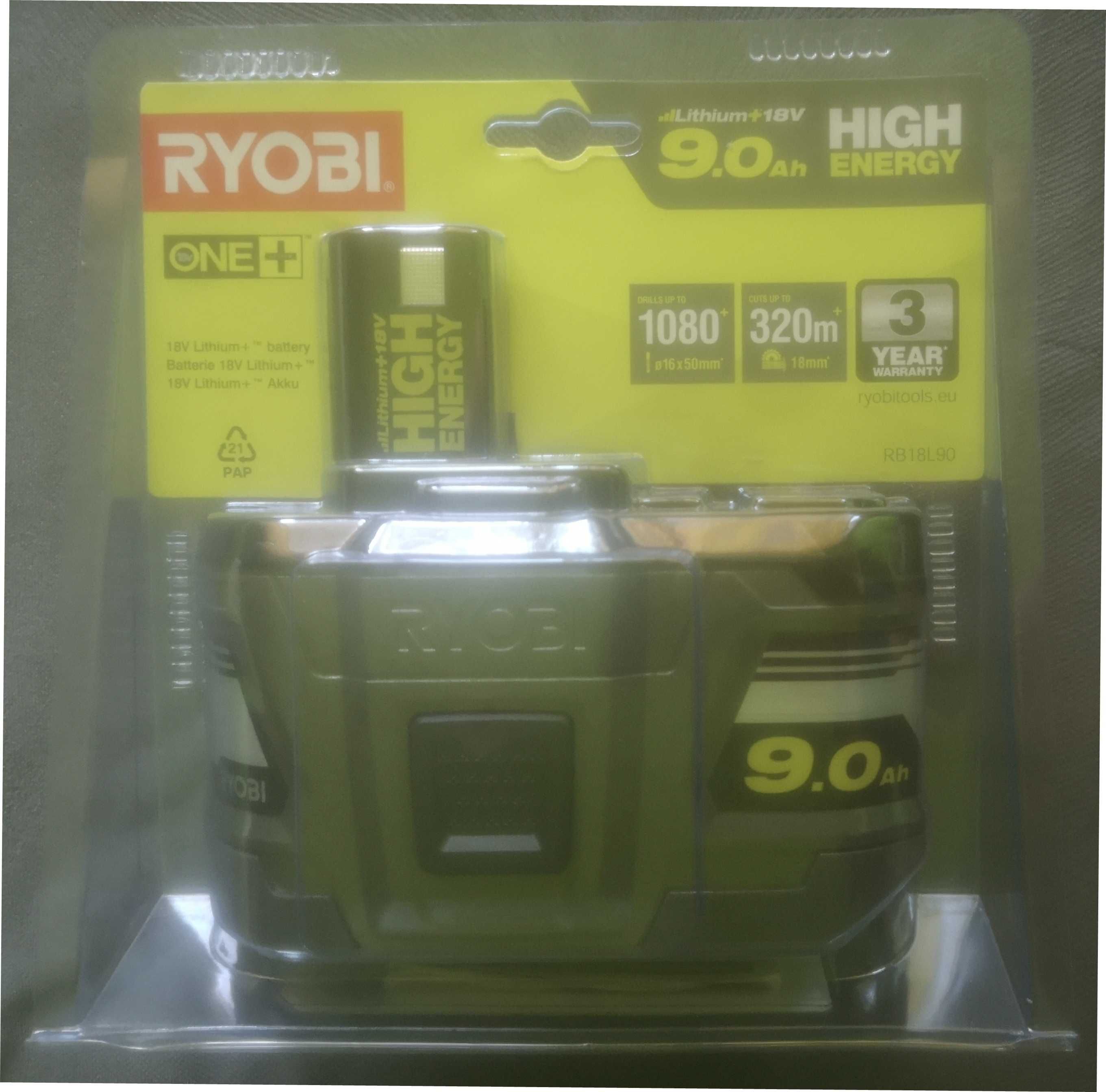 Ryobi RB18L90 - Nowa Bateria, Akumulator 9Ah One+ 18V GWARANCJA
