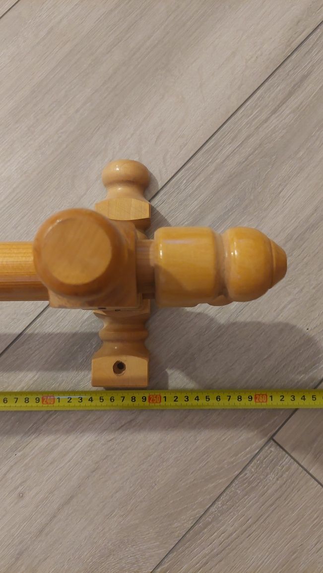 Karnisz drewniany,  podwójny, 260cm, zadbany