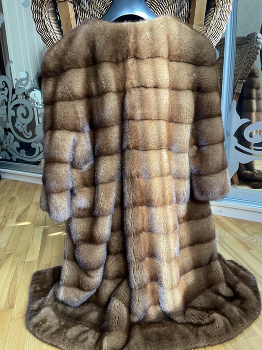 Київ примірки! Норкова шуба Mala mati 42-46, gold, 90 см