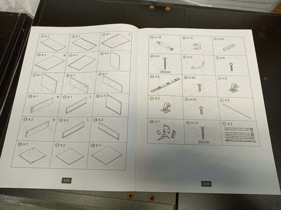 Szafka na dokumenty drukarkę kółka 360 yaheetech 611794