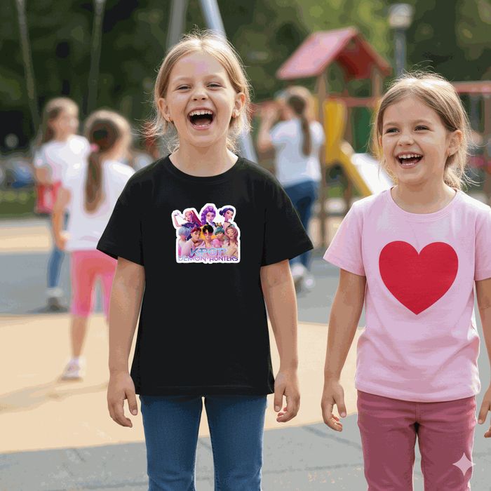 Koszulka dziecięca czarna z motywem kpop demon hunters - K-Pop 152