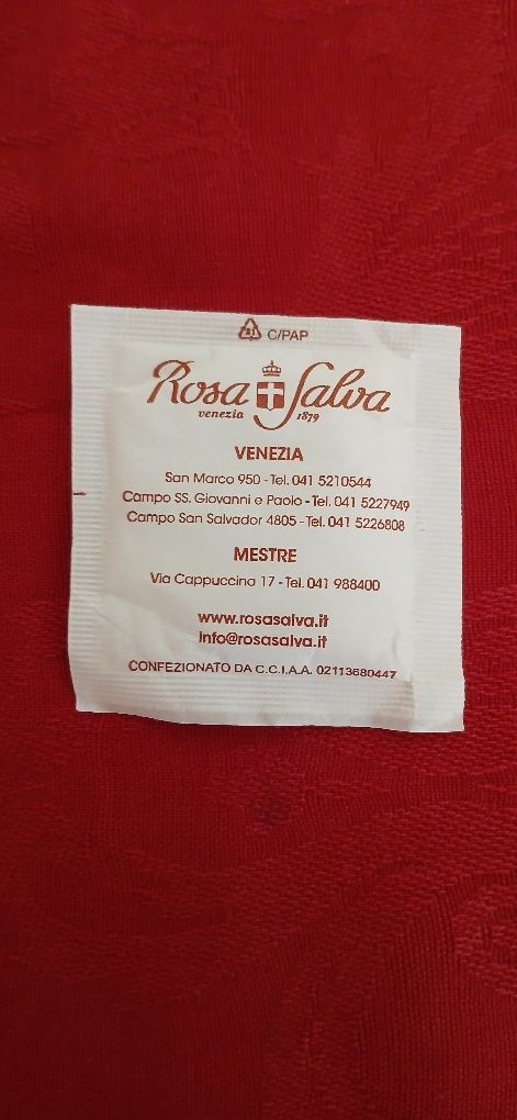 Pacote de açúcar Rosa Salva, Veneza