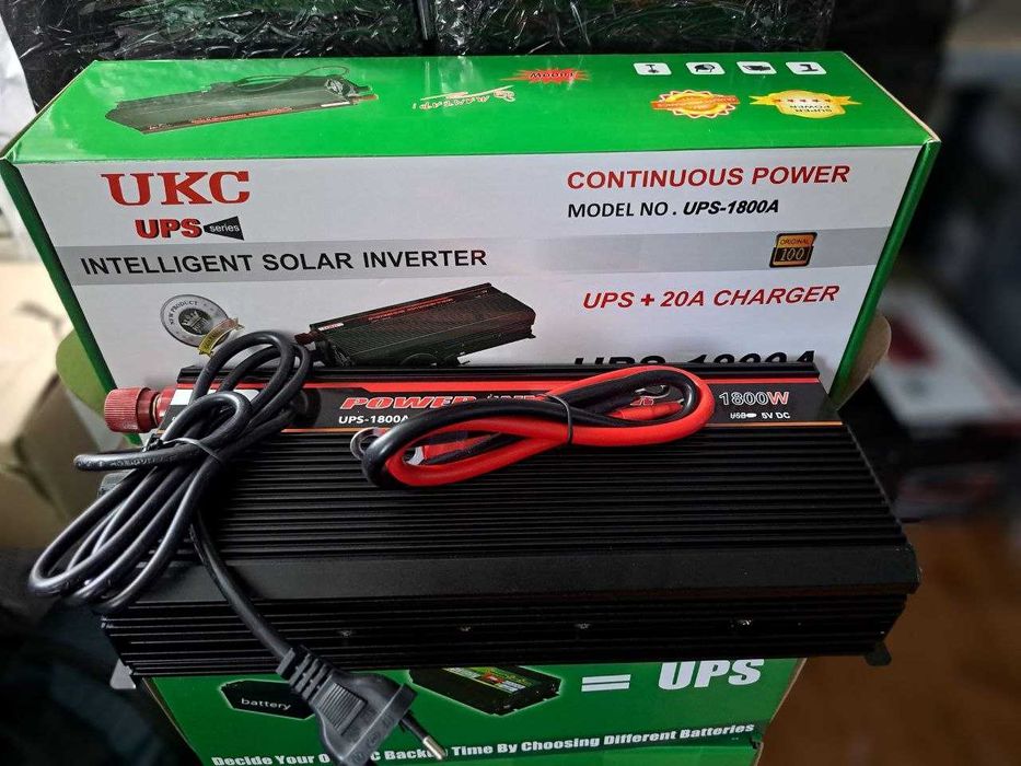 Инвертор преобразователь 1800 Вт 12-220В Інвертор з зарядкою 20А UPS