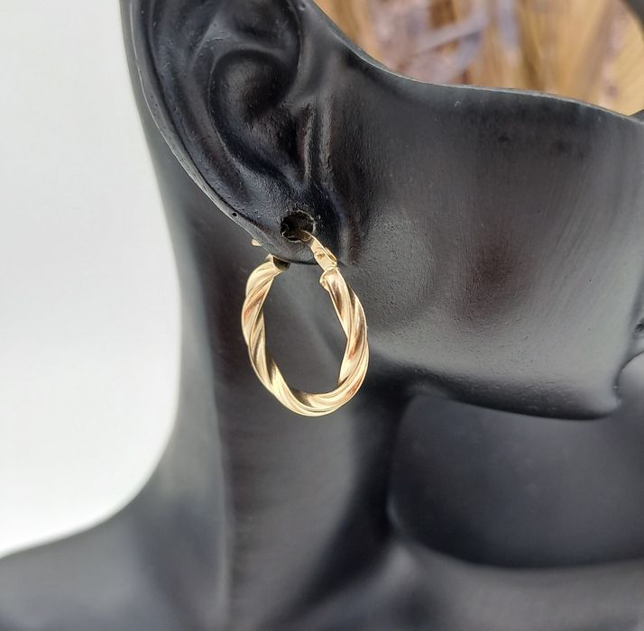 Złote kolczyki/ zakręcone koła/ złoto 585 / 14K