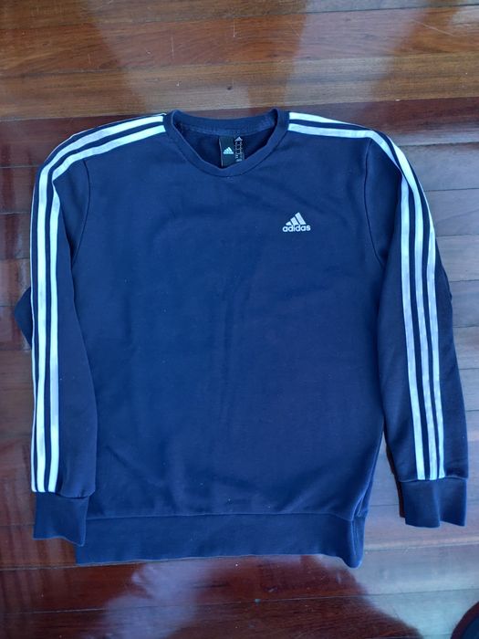 Camisola Sweat Adidas Tamanho M Azul Marinho Bom Estado