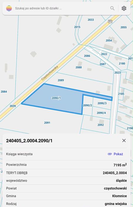 Dzialki Chorzenice ok. Czestochowy
