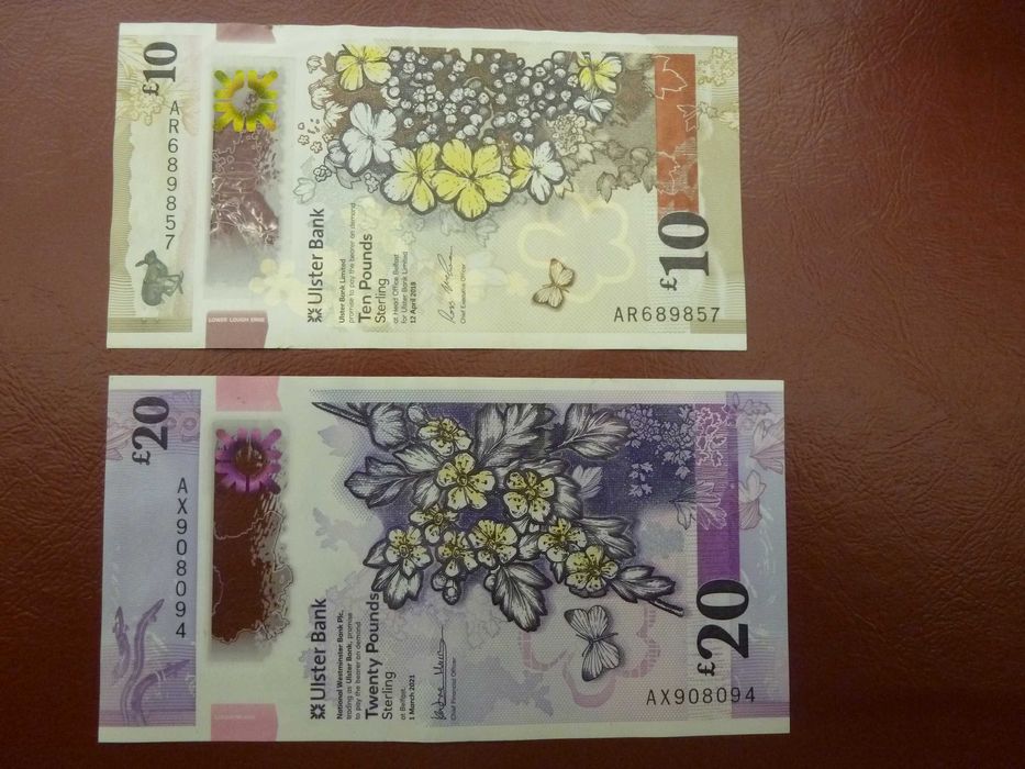 Banknoty polimerowe 10 i 20 funtów Irlandia Północna