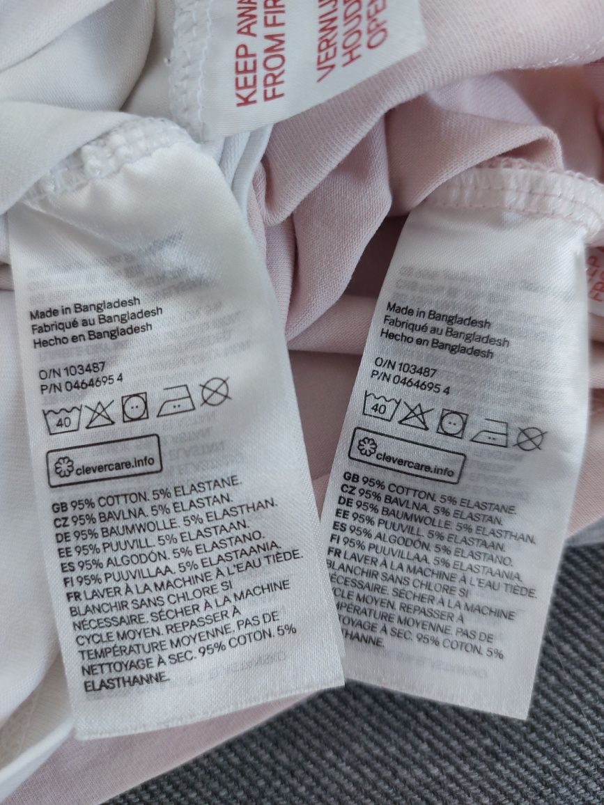 Zestaw dziewczęcych podkoszulek H&M oraz Newbie