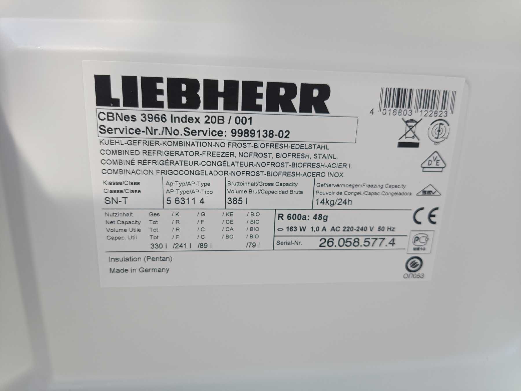 Холодильник  Liebherr 2m, Супер №3966 Большой склад Техники с ЕВРОПЫ!