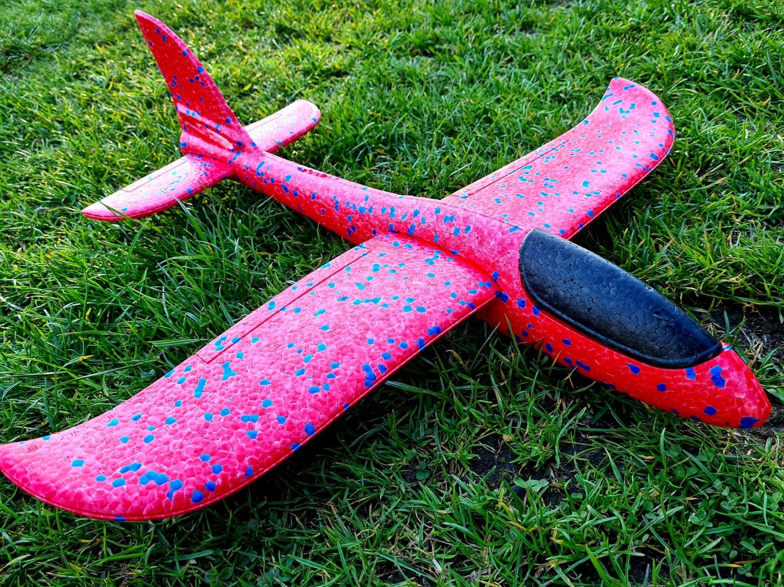 HIT Lekki Duży Czerwony Samolot styropian Szybowiec - zabawki