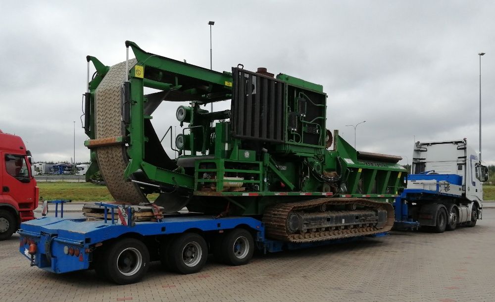 Transport niskopodwoziowy maszyn, codziennie wolne auta, niskopodwozia