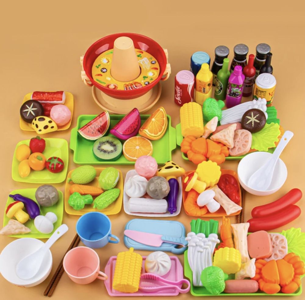 Набір дитячої іграшкової їжі продуктів овочі фрукти супермаркет овощи