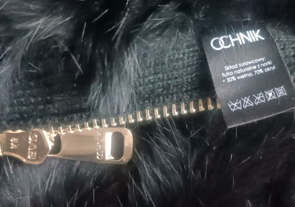 Ochnik komin kołnierz futro naturalne norki