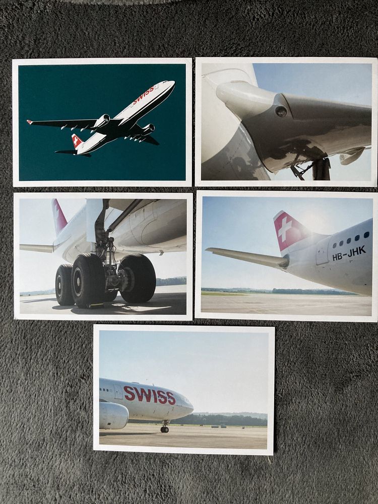 Zestaw pocztówek linie lotnicze SWISS AIRLINES A330