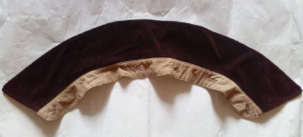 Воротник вельветовый коричневый съемный пристяжной