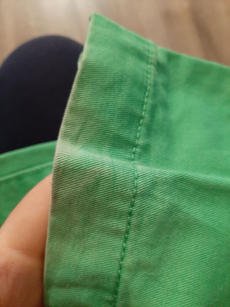Spodnie męskie zielone bawełniane straight fit r. 50 m l