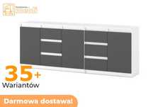 Duża Komoda Best Agnes 200cm Darmowa Dostawa Biały Mat Szary Mat