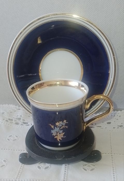 Chávena de café com pires em porcelana QN