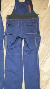 Spodnie robocze na szelkach dżinsowe