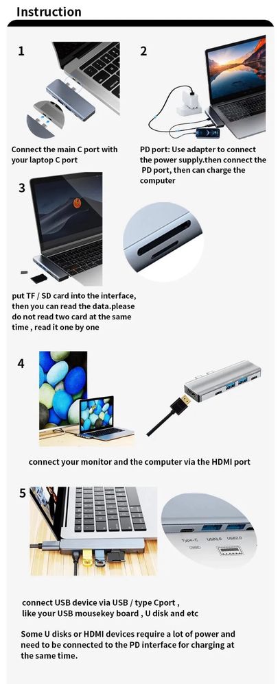 Hub USB-C Macbook M1 7w1 Adapter HDMI 4K Pro Air