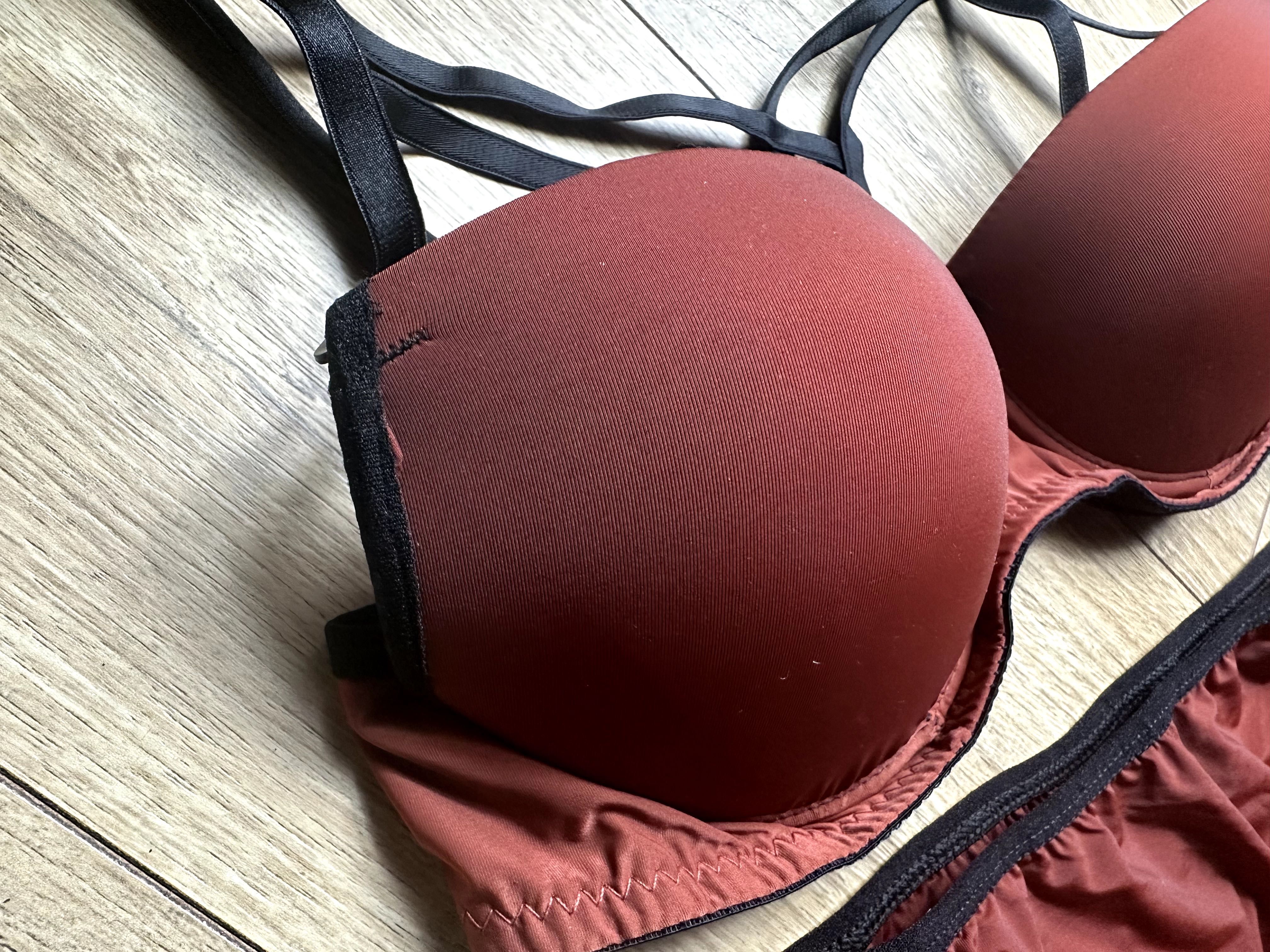Komplet bielizny ceglasta push up 70 A\B , S
