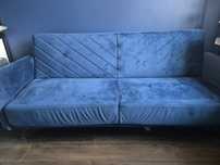 Sofa z rozkładana Beliani Senja welur granatowa