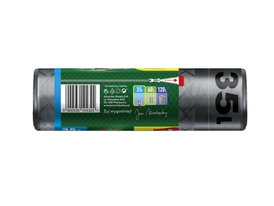 Worki na śmieci Magnum Flex&Strong z taśmą 35L - 15 szt. JAN NIEZBĘDNY