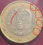 Vendo Moeda 1 euro Espanha 2011 com defeitos de cunhagem (Raridade)