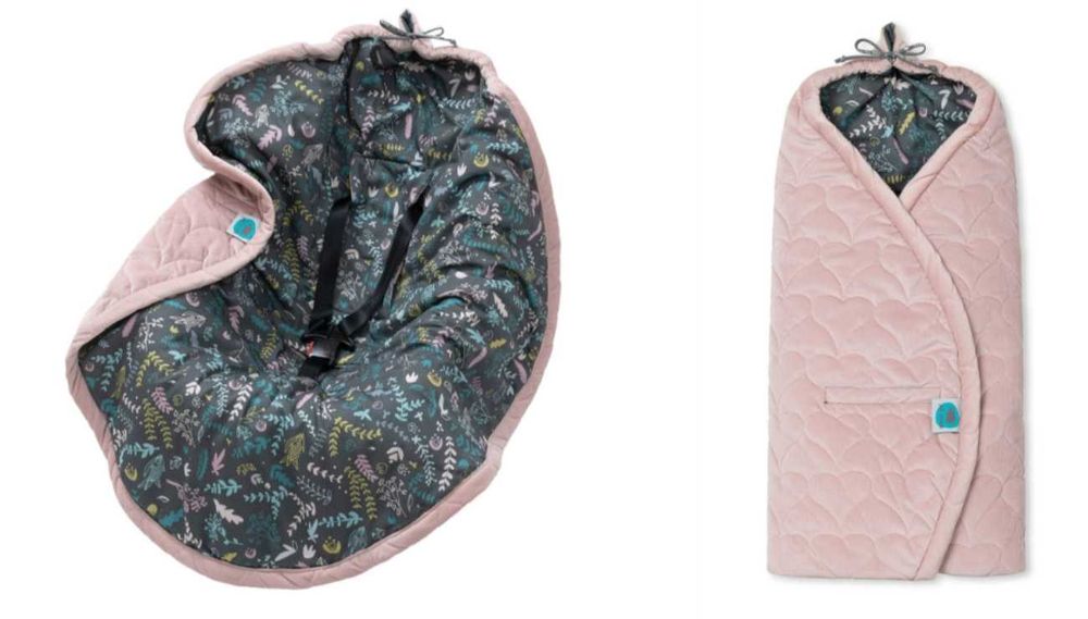 Otulacz niemowlęcy do fotelika Pink No More (pink&botanic)