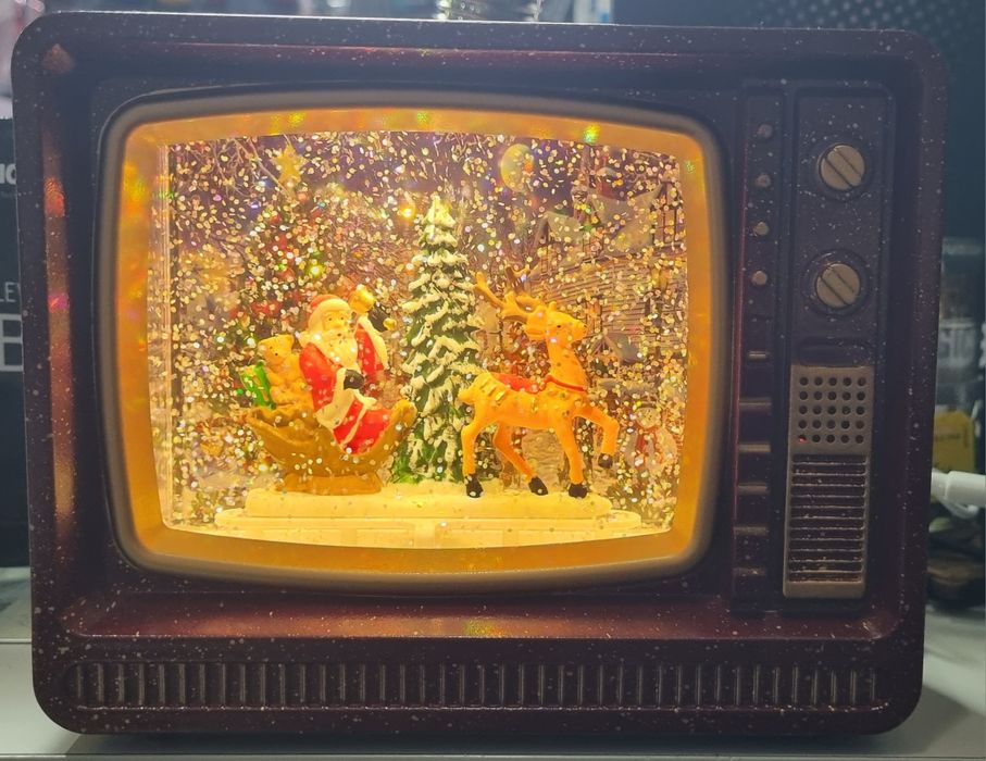 Pozytywka świąteczną TV retro LED