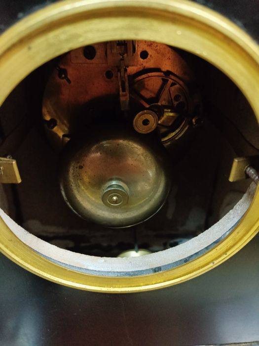 Stary zegar biurkowy antyczny brąz