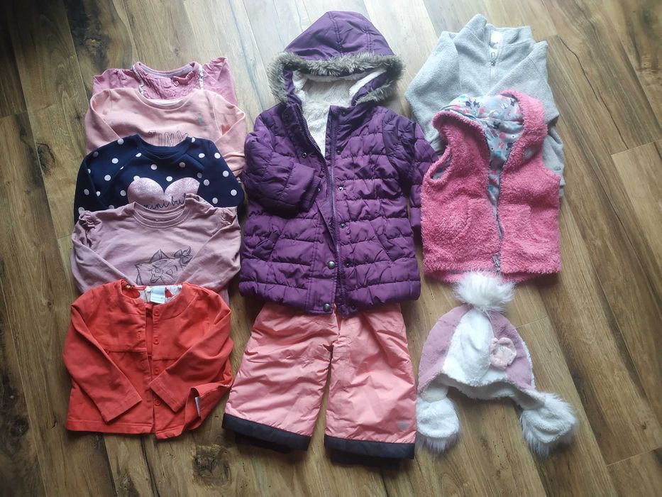 Kurteczka zimowa, spodnie zimowe, bluzy dla dziewczynki 92
