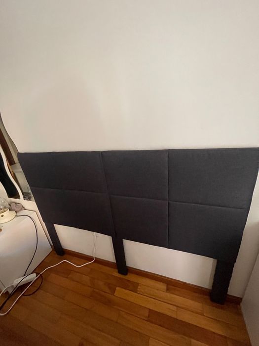 Cabeceira cinzento escuro cama casal