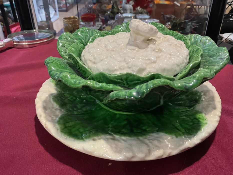 Bordalo terrina couve flor faiança 21 cm a pega 10 cm