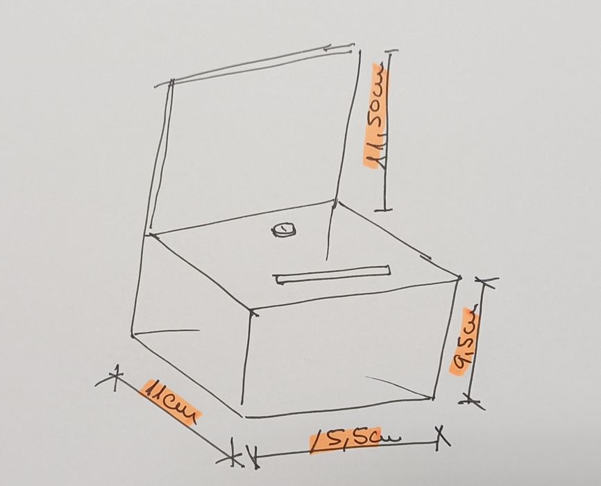 Caixas em acrílico novas. Caixas de sugestões, donativos.
