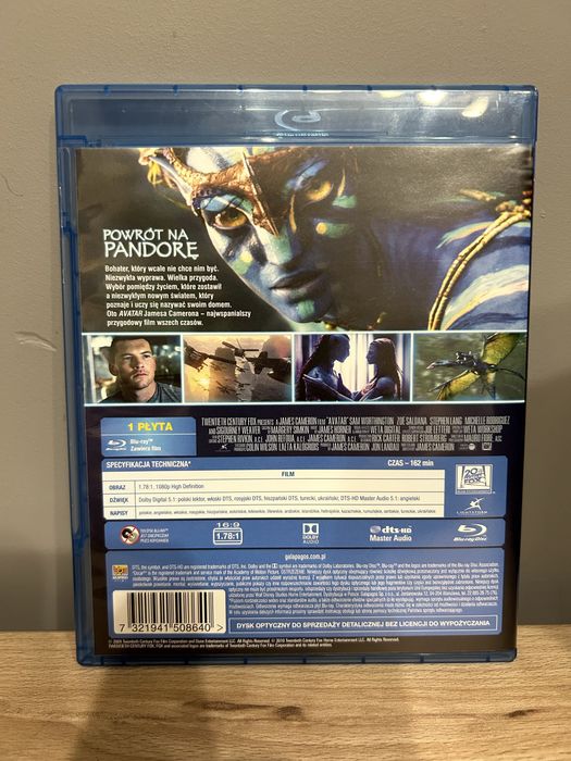 Avatar płyta blu-ray