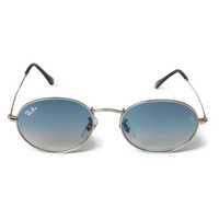 Солнцезащитные овальные очки Ray Ban Oval 3547 Silver-Blue 50мм стекло