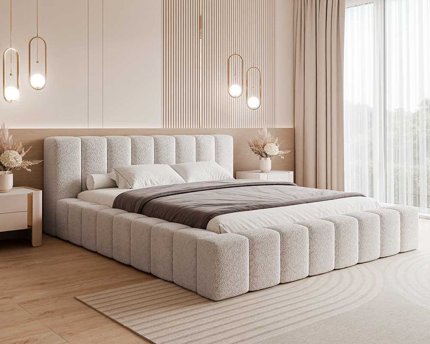 Łóżko tapicerowane Moria DARMOWA DOSTAWA z pojemnikiem na pościel